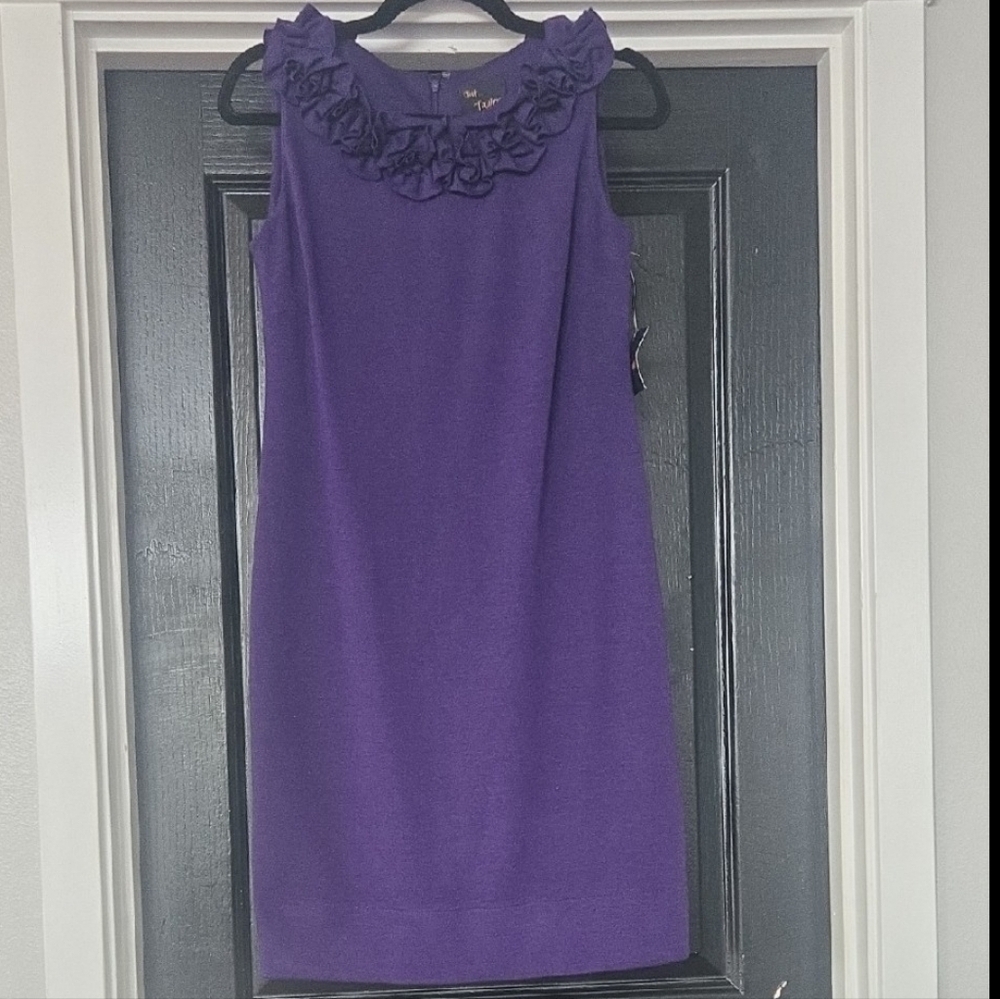 Just...Taylor Purple Ruffle Sheath Dress Size 2